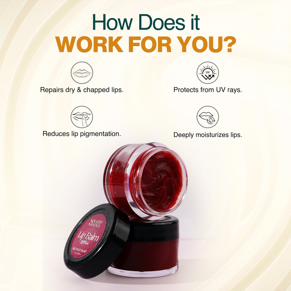 Beetroot Lip Balm for Dry Lips With SPF++