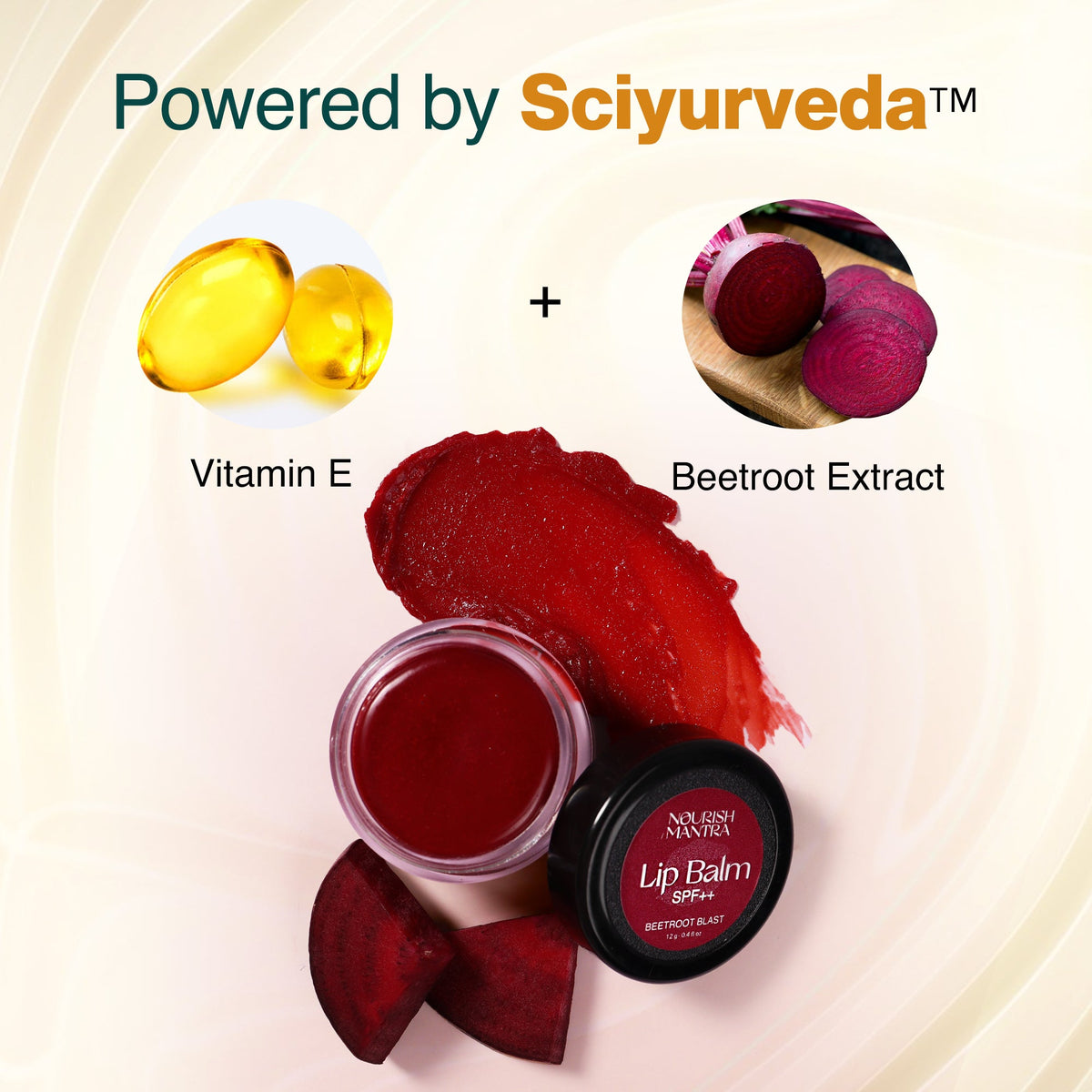 Beetroot Lip Balm for Dry Lips With SPF++